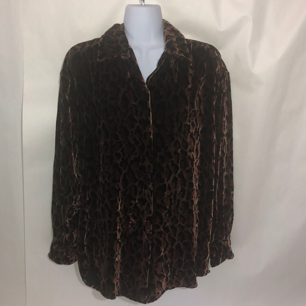 Tracy M Leopard Print Blouse Small